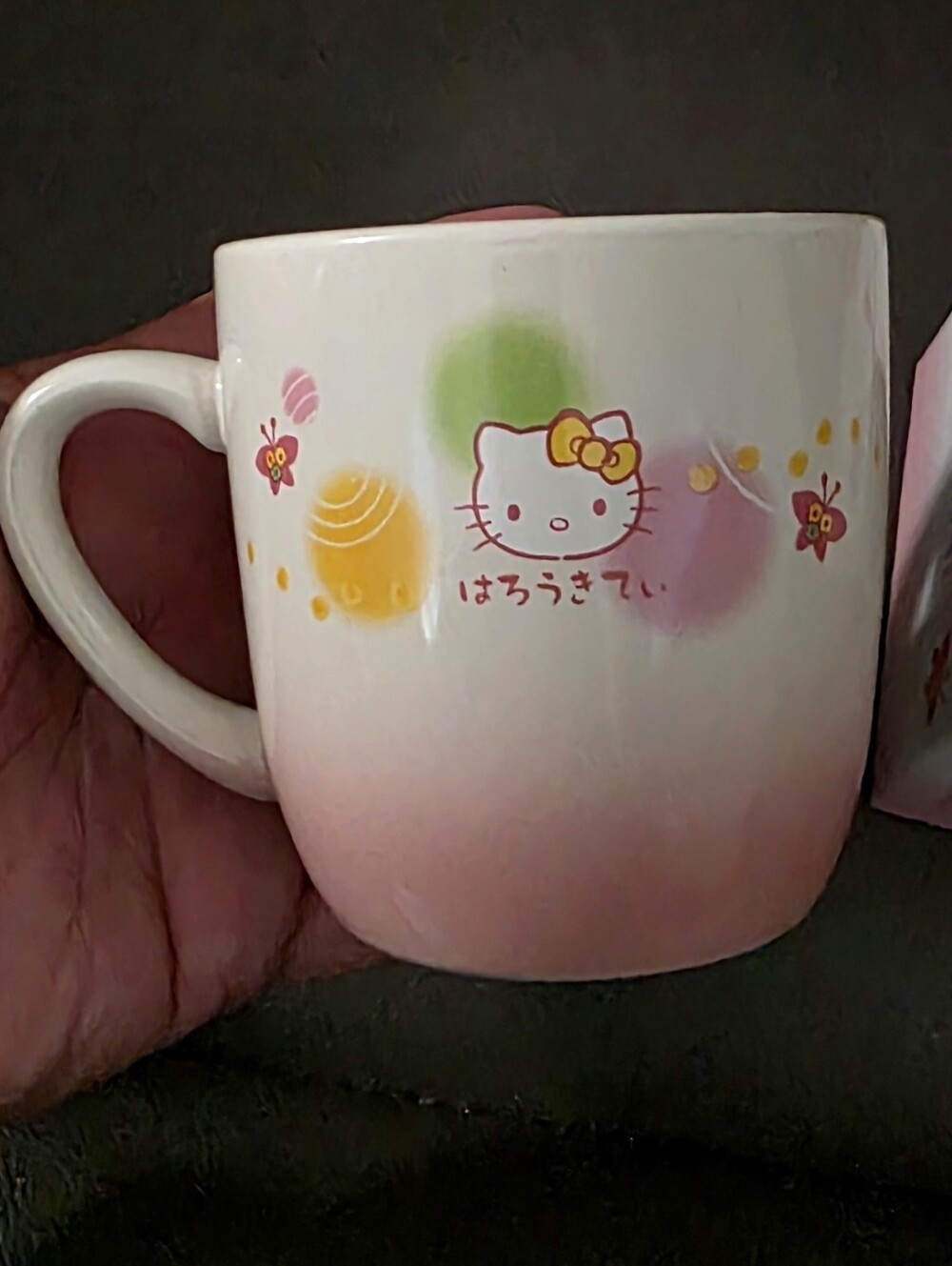 Hello Kitty Sanrio mug and teacup with Butterfly Teacup Kyusu Skater Japanese